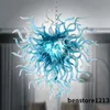 Aqua Color hanglamp lampen 100% mondgeblazen glazen kroonluchters verlichting kunst romantische hartlamp slaapkamer plafondverlichting hangende kroonluchter LR434