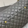 Outras Bolsas Bolsa Cc Marca de Luxo Ombro Clássico Aba Simples Maxi Pele de Bezerro xxl Couro Caviar Envelhecido Ouro/prata Metal Matelasse Cadeia c