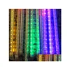 Led Strings 8Pcs/Set Snowfall Strip Light Christmas Lights Rain Tube Meteor Shower Tubes 100240V Eu/Us Plug Drop Delivery Lighting Ho Dhsom