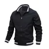 Mensjackor Autumn Jacket Men Spring Striped Coat Over Size Male Windbreaker White Casual Coats Man Bomber Summer BM335 230203