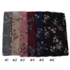 Sjaals mode kleine bloem viscose hijabs voor vrouw lange bloemen sjaal wrap lente herfst vrouwen pashmina foulard femme hijab