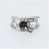 Band Rings Fashion Jewelry Black Spider Ring Zircon Diamond Drop Delivery Dhqnh