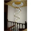 Pendant Lamps Led Lights Chandelier Living Room Lamp Villa Rotating Staircase Long Loft Meteor Shower Drop Delivery Lighting Indoor Dhdrw