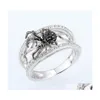 Band Rings Fashion Jewelry Black Spider Ring Zircon Diamond Drop Delivery Dhqnh