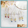 Dangle Chandelier Boucles d'oreilles en cristal faites à la main Petit oiseau Bleu Goutte d'eau longue boucle d'oreille avec charme de grue en papier Mode coréenne Wholesa Otfcl