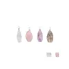 Pendant Necklaces Natural Gem Stones Clear Crystals Pendants Reiki Healing Irregar White Yellow Purple Pink Quartz Pendum Drop Deliv Dhzjs