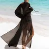 Costumi da bagno da donna Cardigan da donna Bikini Cover-Ups Summer Open Front Bohemian Mesh Kimono Beach Tops Casual Loose Long WrapsBlusas