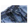 Męska odzież sutowa 2023 Wiosna jesień mężczyźni bawełniane spodnie piżamowe piepki męskie spustki kraciasty