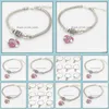 Charm-Armbänder Charms personalisierte Initialen Mutter Großmutter Sier Manschette Kristallarmband Drop Lieferung Schmuck Dh1Jt