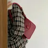 Evening Bags MBTI Vintage Red Sac A Main Femme Fashion Solid Top Handle Arrival Korean Style Women Shoulder Bag Kawaii Bolso Mujer 230203