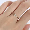 Anelli per matrimoni per donne delicate taglio solido argento color zircone zircone anello femminile goldurry