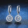 Boucles d'oreilles Serenity Day S925 Plaque en argent sterling Pt950 Bijoux d'oreille Inalid 1 Carat Une paire D Couleur Moissanite Smart Wholesale