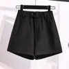 Damskie spodenki 8-18K wełniane dla kobiet Elastyczne wysoką talię Podstawowy Khaki Sweet Office Dam Casual Girlfriend All-Match Fashion Short Y2302