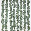 Dekorativa blommor 1/2m Artificial Green Eucalyptus Leaf Garland Vine Party Wedding Decoration Fake Ivy lövverk för hemträdgård