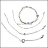 Bedelarmbanden Boheemse armbandset accessoires roze weef touw armband kralen drop levering sieraden dhxnw