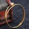 Bangle Jewelry for Women Shiny CZ Bracelet Charme personalizado Aço inoxidável Corrente pesada Twisted Bangles