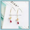 Dangle Chandelier Handmade Crystal Earrings Little Bird Blue Water Drop Long Earring With Paper Crane Charm Korean Fashion Wholesa Otfcl