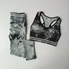 Set attivi Gradient Tie Dye Abbigliamento da palestra 2 pezzi Set Donna Yoga Reggiseno sportivo Leggings senza cuciture Allenamento Abbigliamento sportivo Abbigliamento fitness XLSize