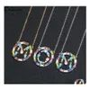 Pendentif Colliers De Mode Colorf 26 Lettre Initiale Collier Arc-En-Crystal Pierre Pour Les Femmes Personnalisé Fête Des Mères Bijoux Cadeaux D Ots1V