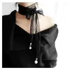 Scarves Fashion Lack Neckerchiefs For Women Solid Lace Tassels Hair Bandage Choice Women's Party Scarf Small Long Belt Tie Scarfs