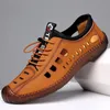 Sandálias de verão chinelas de moda casual hollow shoes respiráveis negócios planos de fundo macio tênis de fundo macio sandalias ho 8939
