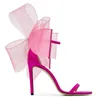 Sandals 2023 Diamond Line Women's High Heels Slim Flower Bowknot Temperament Versatile Banquet Shoes