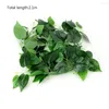 Decorative Flowers 2.1m Artificial Plants Decoration Rattan Leaf Fake Creeper Green Ivy Vine Grape Leaves Home Party Garden Decor