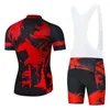 Racing Sets 2023 Red Black Cycling Suit Bike Team Shirts Clothing Jersey Set Tops Jacket Bib Shorts Maillot Kit Clothes 20D Gel Pad