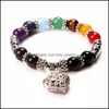 Braccialetti con ciondoli Chakra Uomo Gioielli Donna 7 cristalli Pietra Prega Mala Cuore Bracciale Drop Delivery Dhiyp