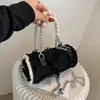 Evening Bags MBTI Elegant Tassel Women Shoulder Bag Beading Chains Top Handle Fashion Ladies Concise Bucket Bolso Mujer 230203