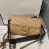 Designerväskor Classic Gold Chain Läder GG Flap Väskor Dam lyxväskor Axelväska Crossbody väskor Handväska Portmonnäer Lady Messenger Totes väska Handväska plånbok 22cm