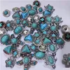 Autres Composants En Alliage Pavé Turquoise Couleur Sier 18Mm Bouton Pression Charmes Perles Fabrication De Bijoux Collier Diy Boucles D'oreilles Bracele Dhgarden Dho0L