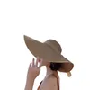 Wide Brim Hats Summer Straw Hat Ladies Beach Seaside Travel Sun Holiday Protection Big Eaves Fisherman Panama Elob22