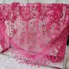 Accanlar Baskı Genişliği Eşarp Moda Kadın Tassel Dantel Grace Ladies Shawl Work Tatil Zarif Renk Kırmızı Pembe Aksesuarlar