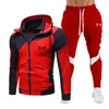 Men's Hoodies Sets Tracksuit Men Autumn Winter Hooded Sweatshirt Drawstring Outfit Sportswear 2023 Male Suit Pullover Two Piece Set Casual