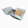알루미늄 호일 지퍼 백 셀프 씰링 스탠드 업 재사용 가능한 냄새 방지 푸드 파우치 레이저 플라스틱 보관 가방