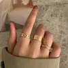 Solitaire Ring Modyle 10 PCS/Set Bohemian مجموعة ذهبية الفضة واسعة للنساء الفتيات البسيط سلسلة الإصبع S y2302