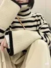 Kvinnors tröjor Totem Brand Wool Cotton With Stripe Design Women Luxury Lady tappade axel 230203