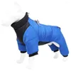Hundkläderkläder i kallt väder varmt husdjur nedjacka med säkerhetsanordning reflekterande bomull vadderade ärmar på natten