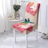 Fodere per sedie Geometry Style Cover per sedie da pranzo Plant Flowers Pattern Gamer Stuhlbezug