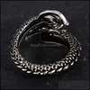 Bandringe Coole Öffnung Männer Frauen Schmuck Einstellbare Sterling Drachen Ring Gute Geschenke Legierung Tier Metall Unisex Gothic Punk Drop Deliv DH65M