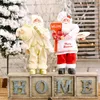 Christmas Decorations Santa Claus Figurine 12 Inch Doll Ornament Decoration Party Winter Dinner Table Decor