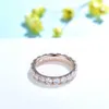 Solitaire Ring Kuololit 2CTW Moissanite voor vrouwen Solid 18K 14K 10K Rose Gold Eternity Full Band Engagement Wedding Kerstgeschenken Y2302