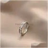 Band Rings Fashion Jewelry Titanium Steel Ring For Women Light Luxury Zircon Drop Delivery Dhycu