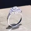 Solitaire Ring Luxury Crystal CZ Wedding Engagement s AAA Cubic Zirconia Novel Design Brilliant Bridal Eternity Women's Jewelry Y2302