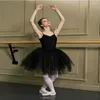 Bühnenkleidung Weiß Schwarz Schwan Ballettkostüm für Frauen Erwachsene Kind Ärmellos Rückenfrei Professionelle Lange Tutu Gymnastik Trikot Mädchen