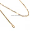 Ketens roestvrijstalen link ketting 22 inch sier gouden rozegold kleuren voor hangketting dames sieraden druppel kettingen pendan dhjxf