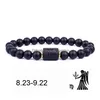 Beaded 12 Constellations Strand Bracelets Natural Black Glass Bead Bracelet Star Sign Constellation Horoscope Couple Friends Dhgarden Dh6T3