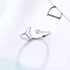 Wedding Rings Simple Trendy Silver Color Mermaid Tail Cuff Ring With Cubic Zirco Sea Whale Fish Bague Minimalist Romantic Gifts275Z