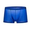 Underpants Men's Silky Comfortable Sexy Transparent Low Waist Ice Silk Boxer